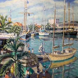 Schooner Wharf, Key West. Painting by Paul Arsenault