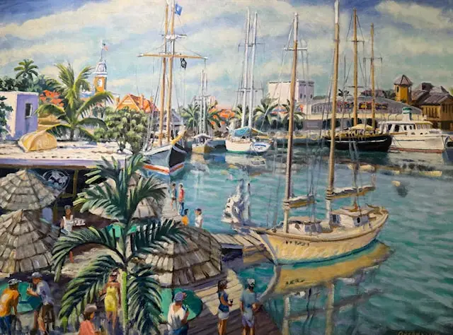 Schooner Wharf, Key West. Painting by Paul Arsenault