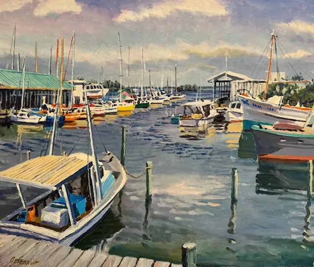 Fort Pierce Marina, Painting by Paul Arsenault