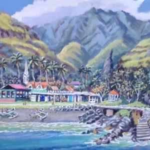 Fatu Hiva waterfront, Marquesas Islands