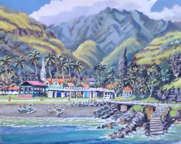 Fatu Hiva waterfront, Marquesas Islands